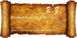 Roskovics Zilia névjegykártya